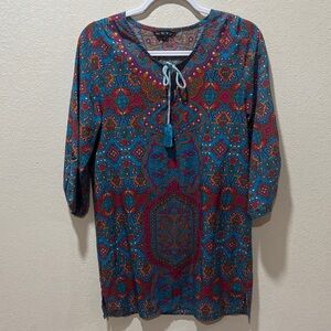 Bohemian Paisley Tunic Top